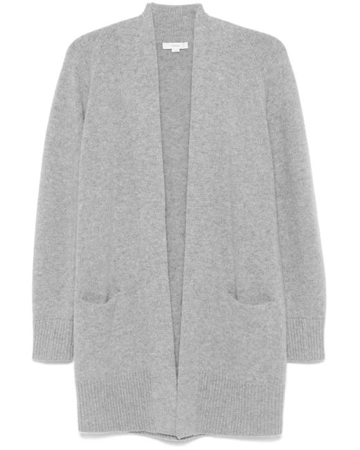 Vince Gray Open-Front Cashmere Cardigan