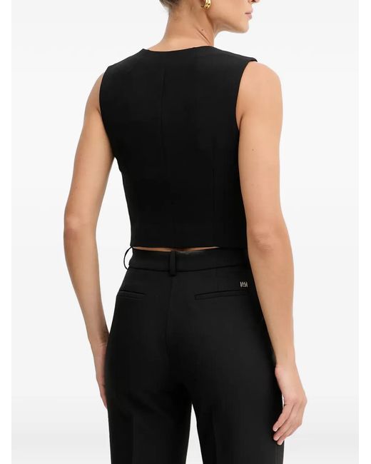 Guess Black Button-Up V-Neck Vest