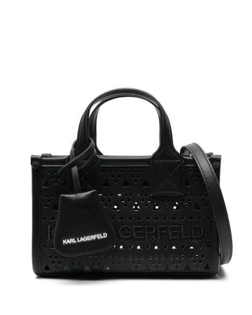 Karl Lagerfeld Black K/skuare Perforated Tote Bag
