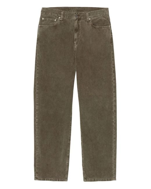 Carhartt Green Straight Corduroy Trousers for men