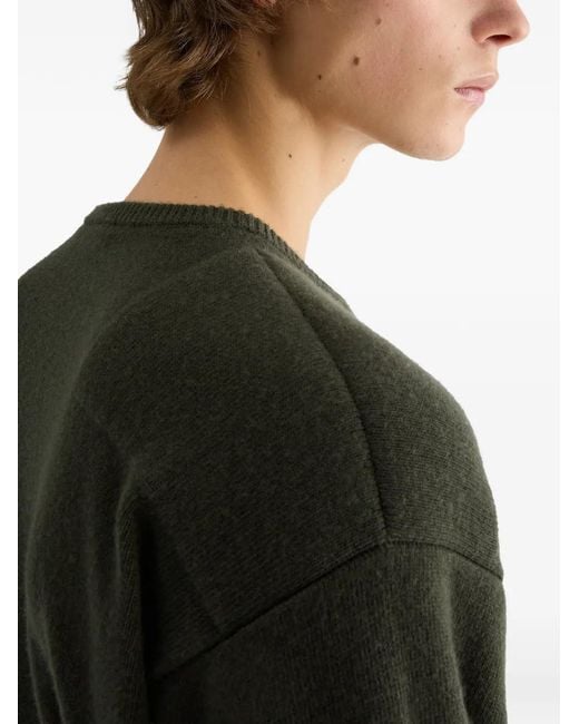 Jil Sander Green Drop-Shoulder Sweater for men
