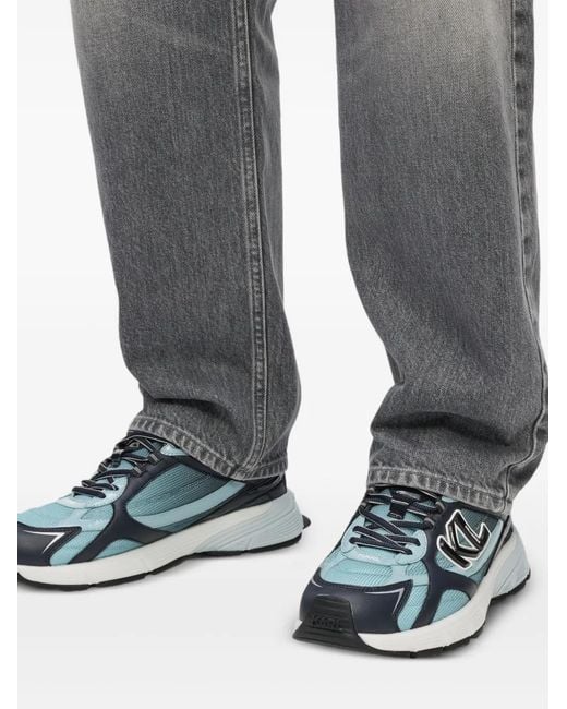 Karl Lagerfeld Blue Orion Logo-Detaikl Sneakers for men