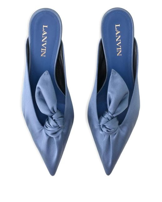 Lanvin Blue Knot Pointed Mules