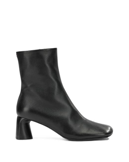 Halmanera Black Side-Zip Leather Ankle Boots