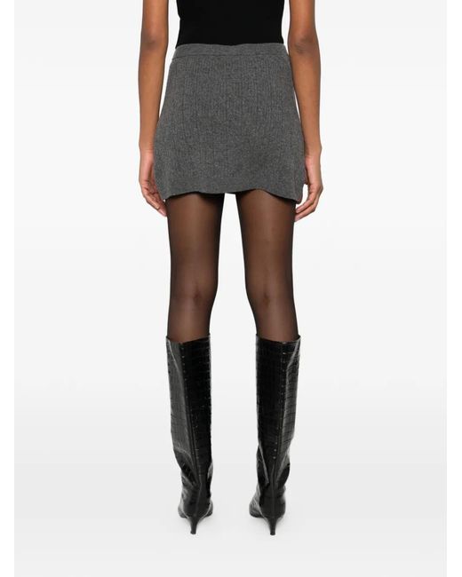 THE GARMENT Gray Como Cable-Knit Mini Skirt