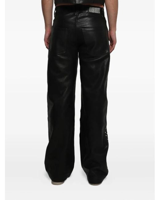 Earthling VIP Black Leather Studded Trousers for men