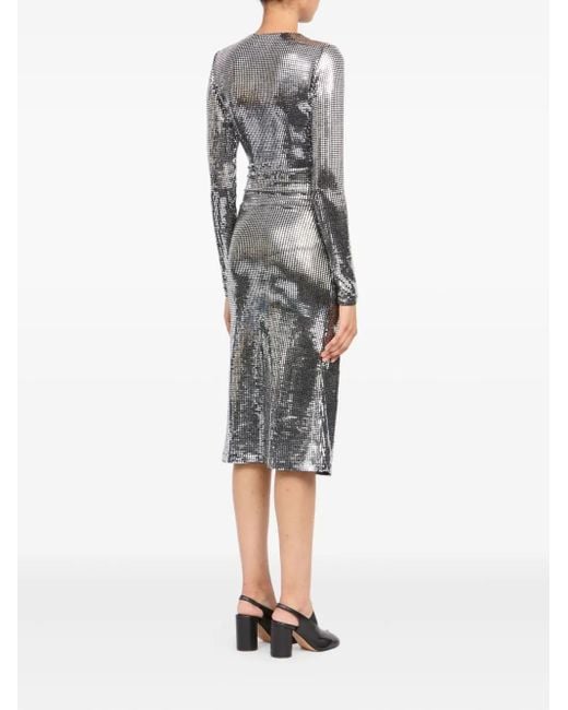 MM6 by Maison Margiela Gray Long-Sleeve Midi Dress