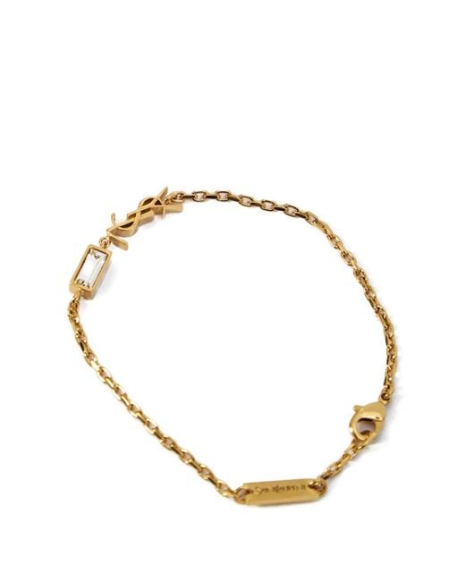 Saint Laurent Metallic Cassandre Charm Bracelet