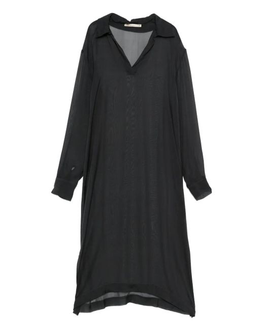Paloma Wool Black V-Neck Spread-Collar Top