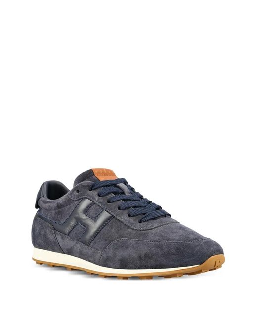 Hogan Blue Logo-Patch Sneakers for men