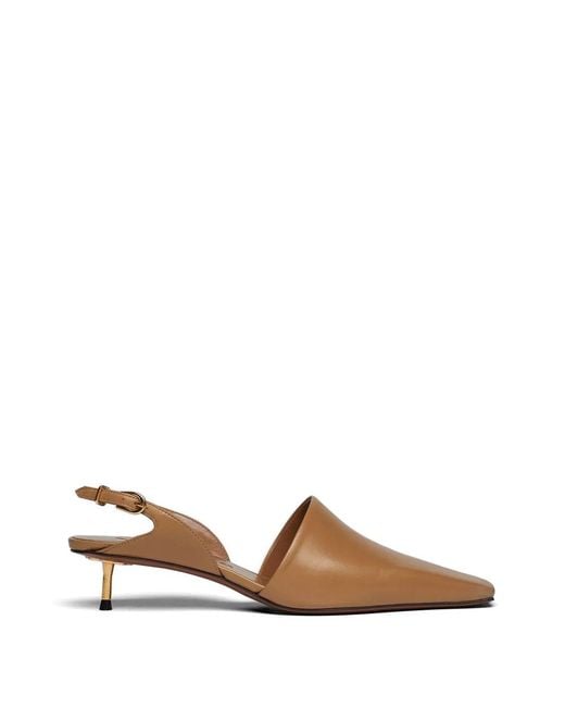 Nanushka Brown Square-Toe Heeled Pumps