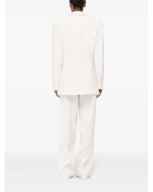 Another Tomorrow White Double-Breasted Blazer