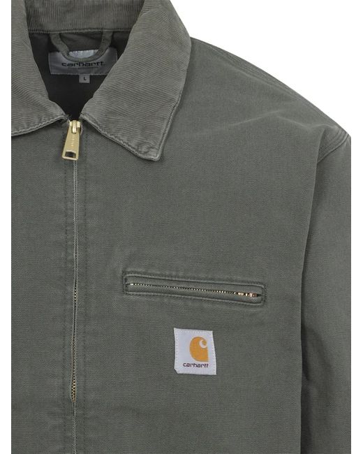 Carhartt Gray Veste En Coton À Poches Zippées for men