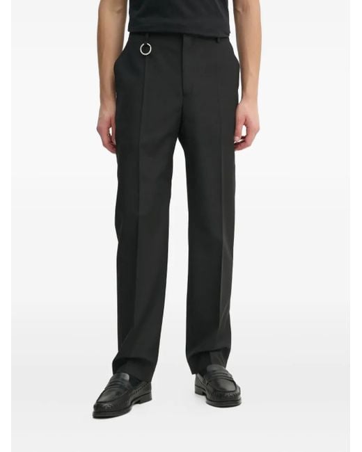 Etudes Studio Black Ring-Detail Tailored Trousers for men