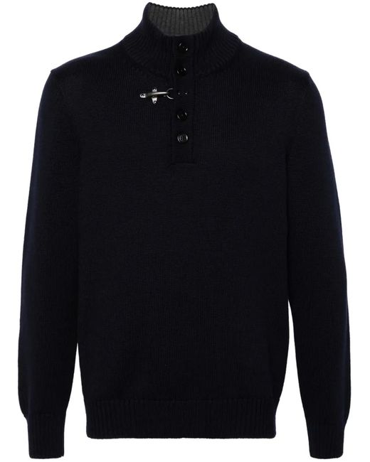 Fay Blue Turtleneck Virgin Wool Sweater for men