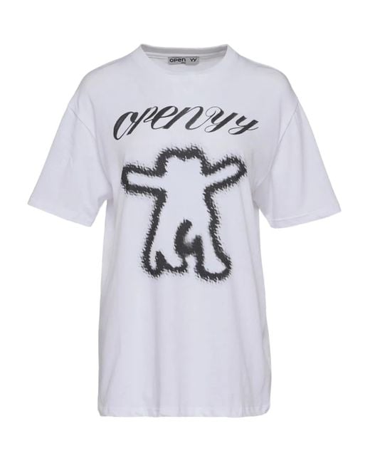 OPEN YY Gray Graphic-Print T-Shirt