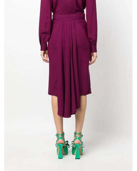 Moschino Purple High-Waisted Asymmetric Midi Skirt