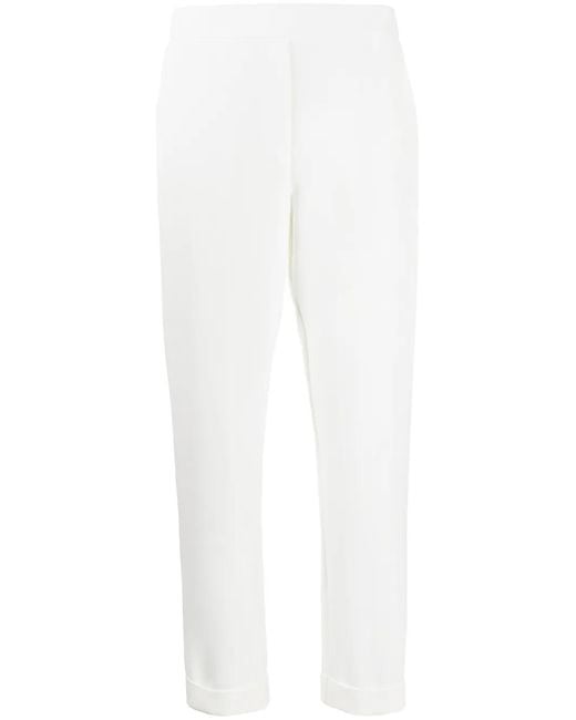 P.A.R.O.S.H. White Turn-Up Hem Trousers
