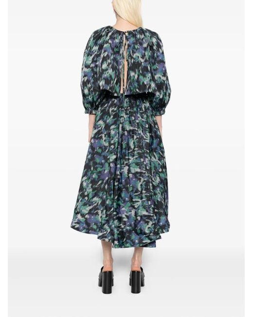 Amsale Blue Printed Dress