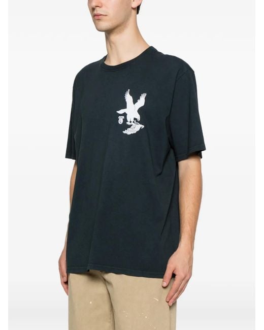 One Of These Days Green Graphic-Print Cotton T-Shirt for men