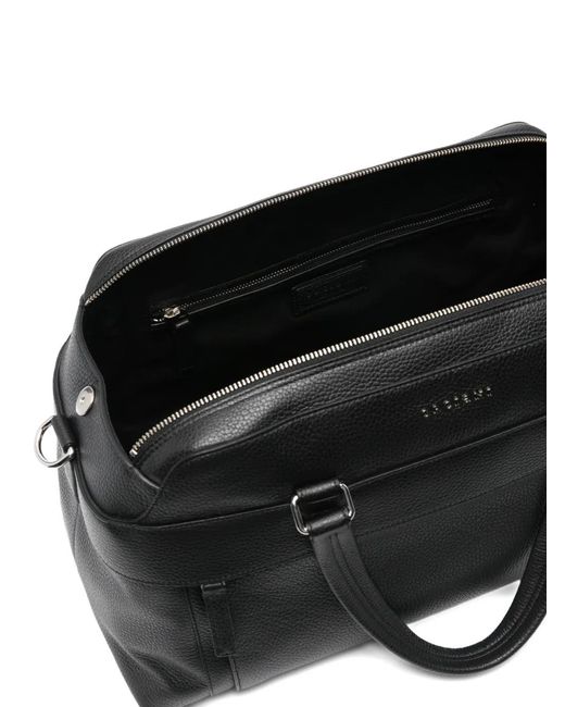 Orciani Black Top-Handle Leather Luggage for men