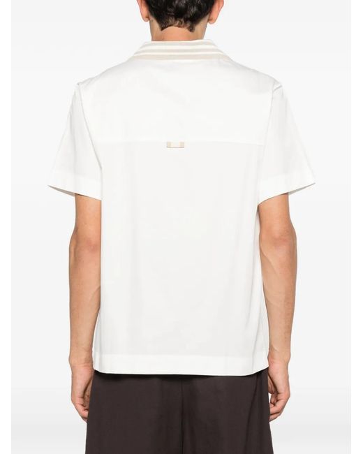 CHE White Senna Striped-Collar Shirt for men