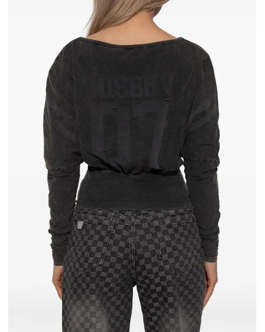 M I S B H V Black Long-Sleeve Top