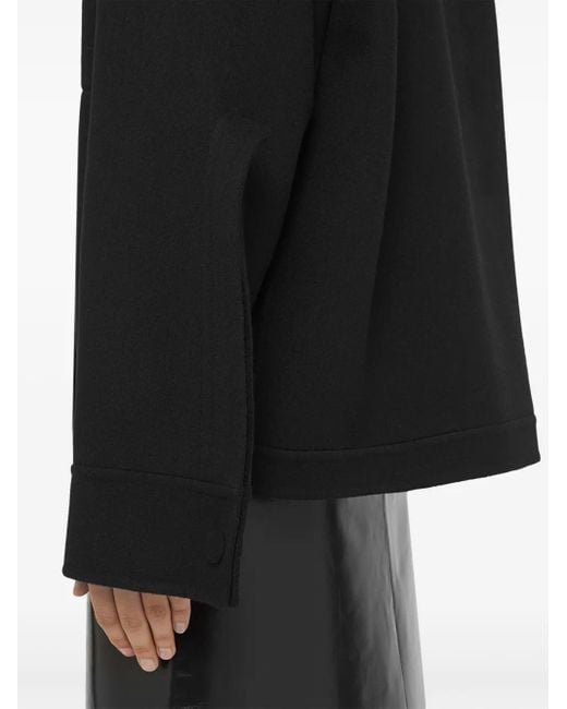 Jil Sander Black Cutaway-Collar Wool Shirt Jacket