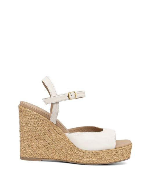 Souliers Martinez Natural Espadrilles Summer En Cuir À Semelle Compensée Tressée