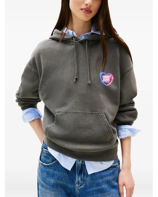 Sudadera Heart Graphic con capucha Tommy Hilfiger de color Gray