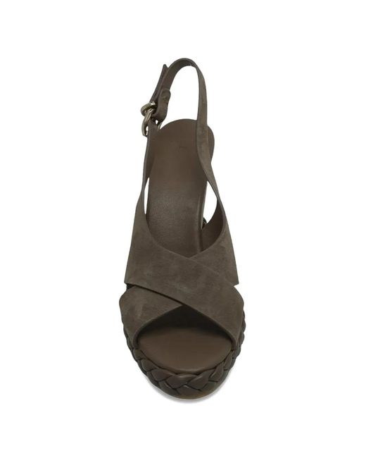 Castaner Brown Braided Wedge-Heel Sandals