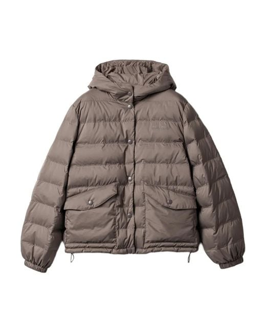 Chaqueta De Pongé Técnico, Talla Miu Miu de color Brown