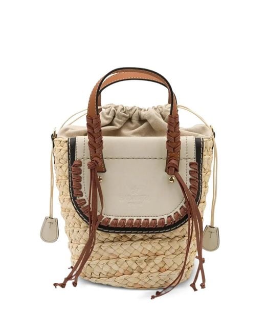 CUBA LAB Natural Habanera Cuoieria Leather-Trim Tote Bag