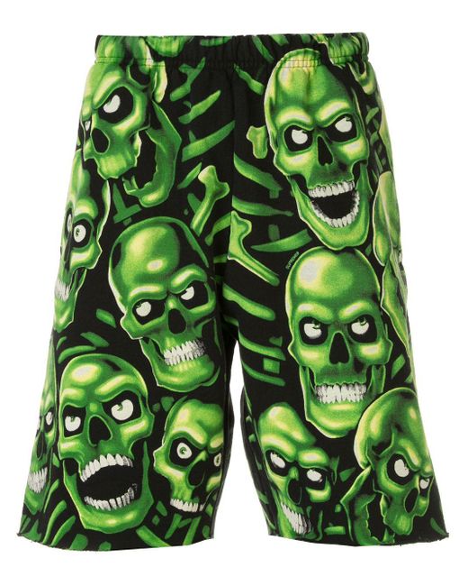 Supreme Green Skull Pile Shorts for men