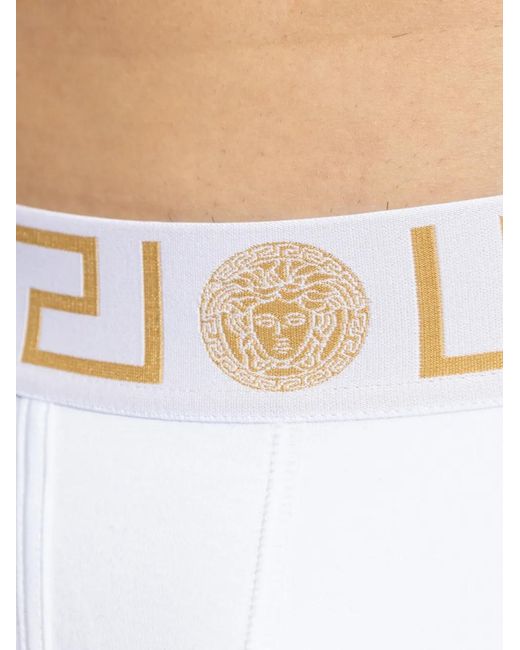 Versace White Cotton-Jersey Trunks (Two-Pack) for men