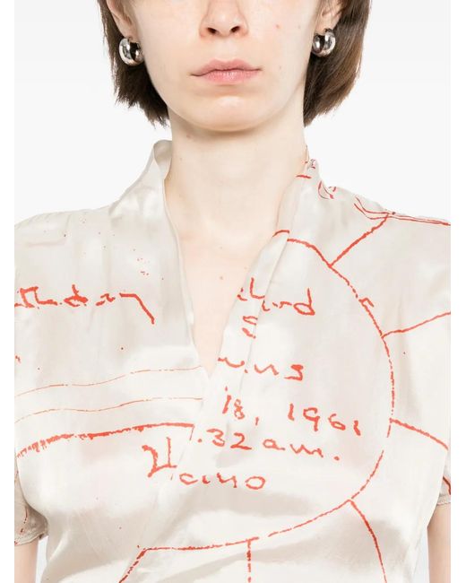 Rick Owens White Wrap Ss Blouse