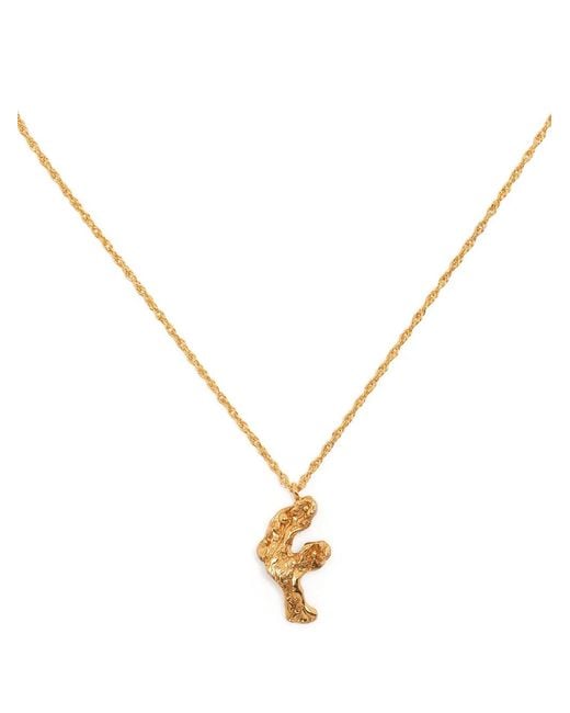 Loveness Lee Metallic F Alphabet Pendant Necklace