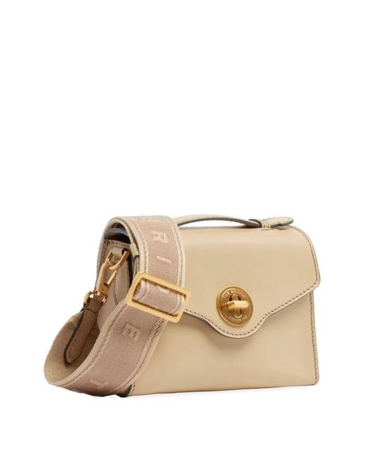 The Bridge Natural Leather Twist-Lock Tote Bag