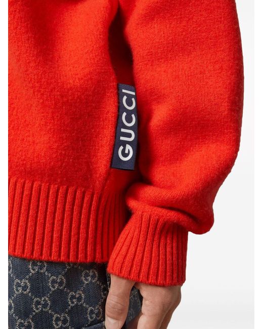 Gucci Red Wool Crewneck Sweater for men