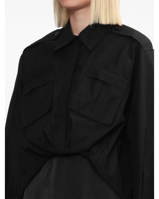 3.1 Phillip Lim Black Draped Shirt Dress