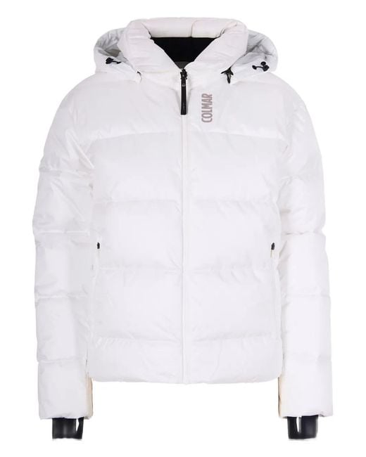 Colmar White Wattierte Skijacke mit Kapuze