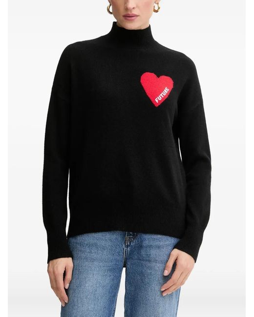 From Future Black Heart-Motif Roll-Neck Sweater