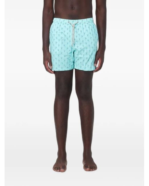 Mc2 Saint Barth Blue Jellyfish-Print Swim Shorts for men