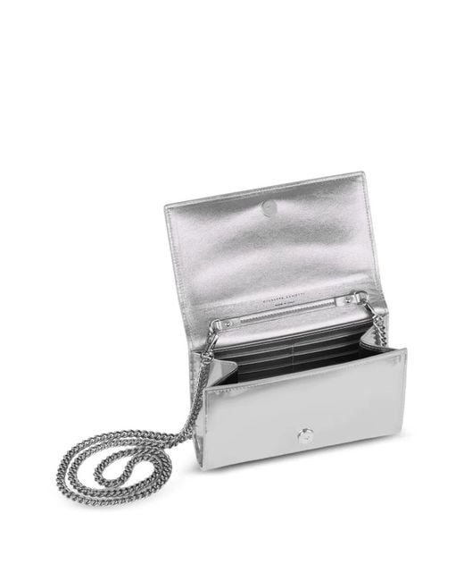Giuseppe Zanotti Gray Signature Chain Clutch Bag