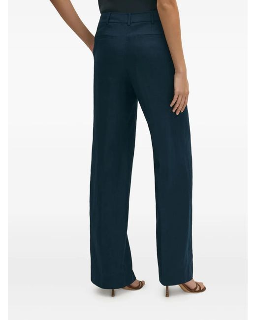 Brooks Brothers Blue Wide-Leg Trousers
