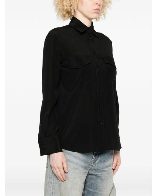 Mazzarelli Black Patch-Pocket Shirt