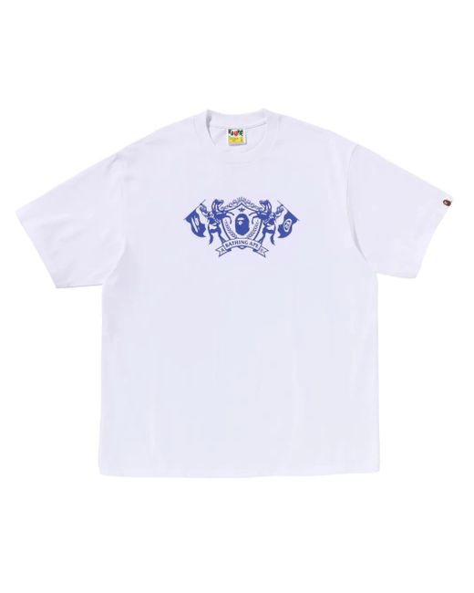 Camiseta De Algodón A Bathing Ape de hombre de color White