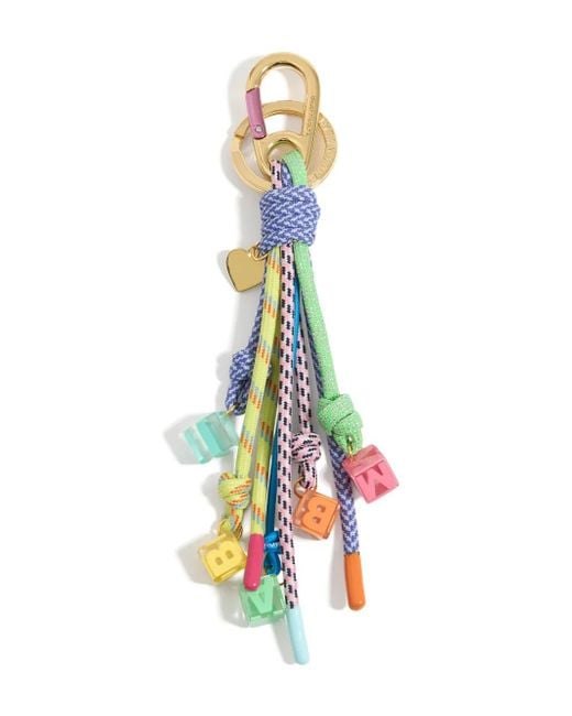 Bimba Y Lola Blue Logo-Plaque Keychain