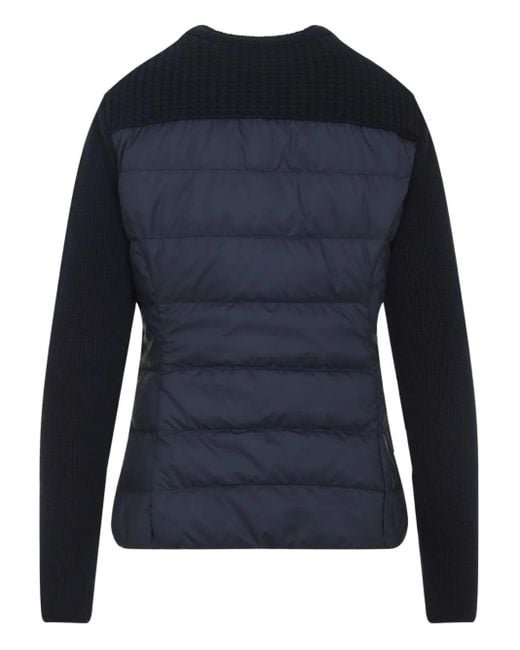 Moncler Black Ribbed Zip-Front Fitted Jacket