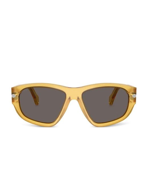 Persol Yellow Rectangle-Frame Sunglasses